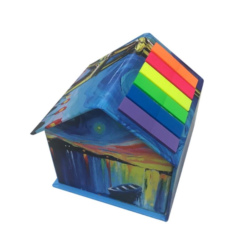 縱橫便利貼創(chuàng)意六色條pet標(biāo)房子組合便簽紙時(shí)尚