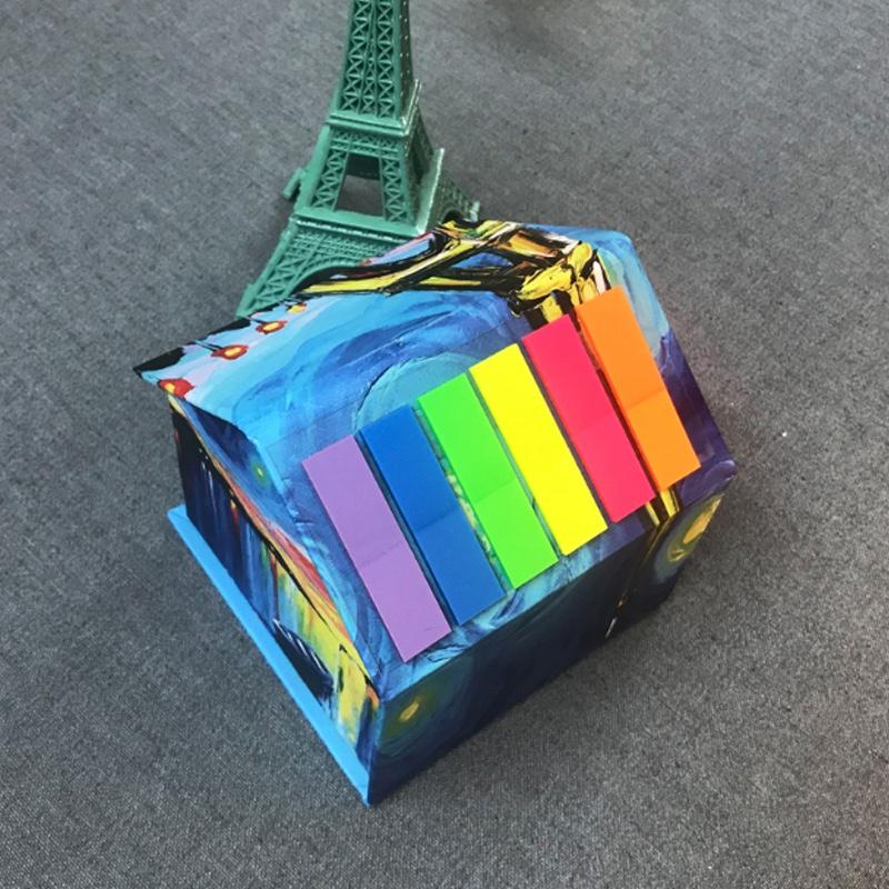 縱橫便利貼創(chuàng)意六色條pet標(biāo)房子組合便簽紙時(shí)尚