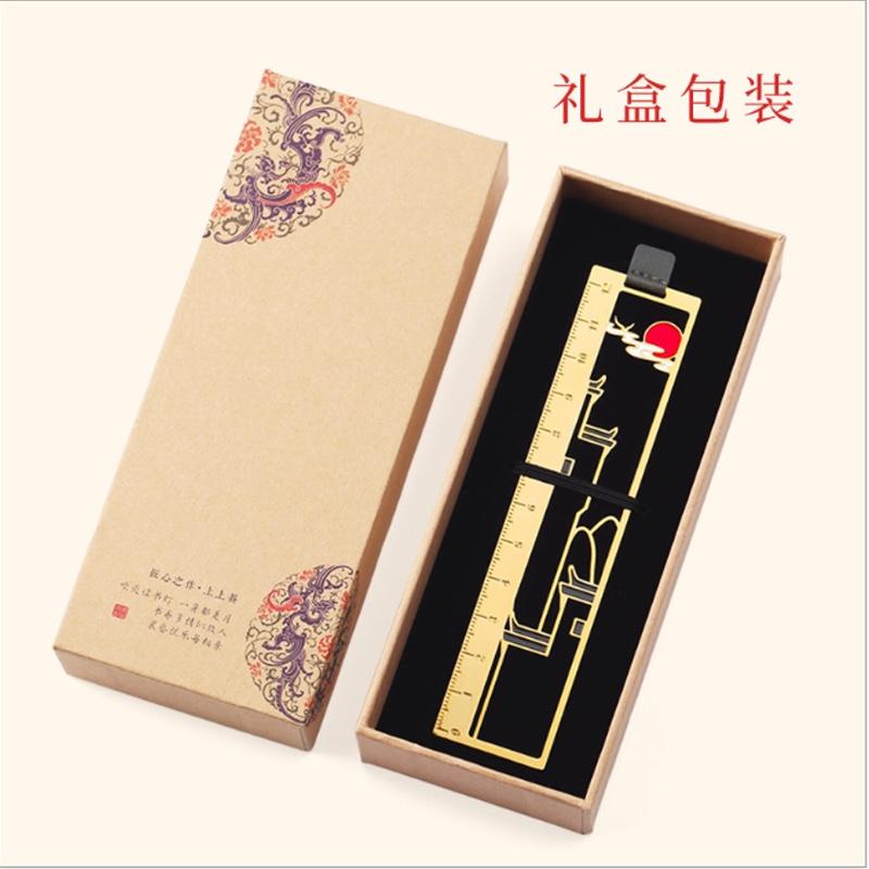 金屬書簽文藝小禮品古風徽派建筑文藝小清新直尺子學生創(chuàng)意紀念品