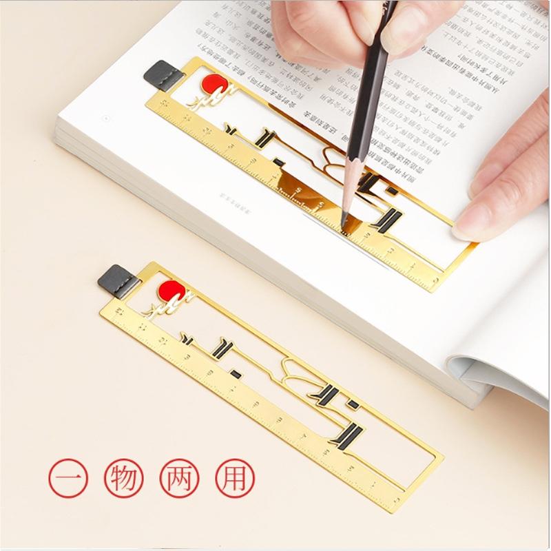 金屬書簽文藝小禮品古風徽派建筑文藝小清新直尺子學生創(chuàng)意紀念品