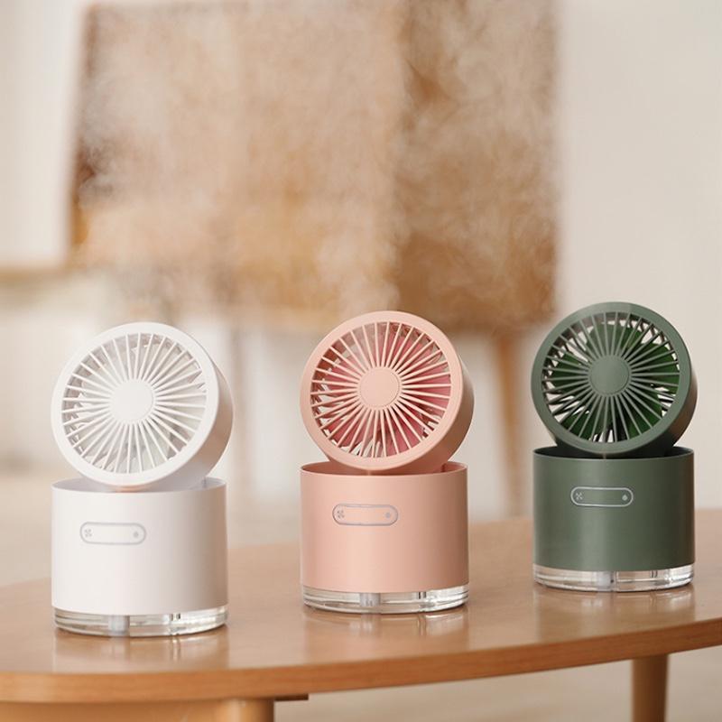 新品折疊加濕器風(fēng)扇多功能迷你桌面加濕小風(fēng)扇USB充電便攜電風(fēng)扇