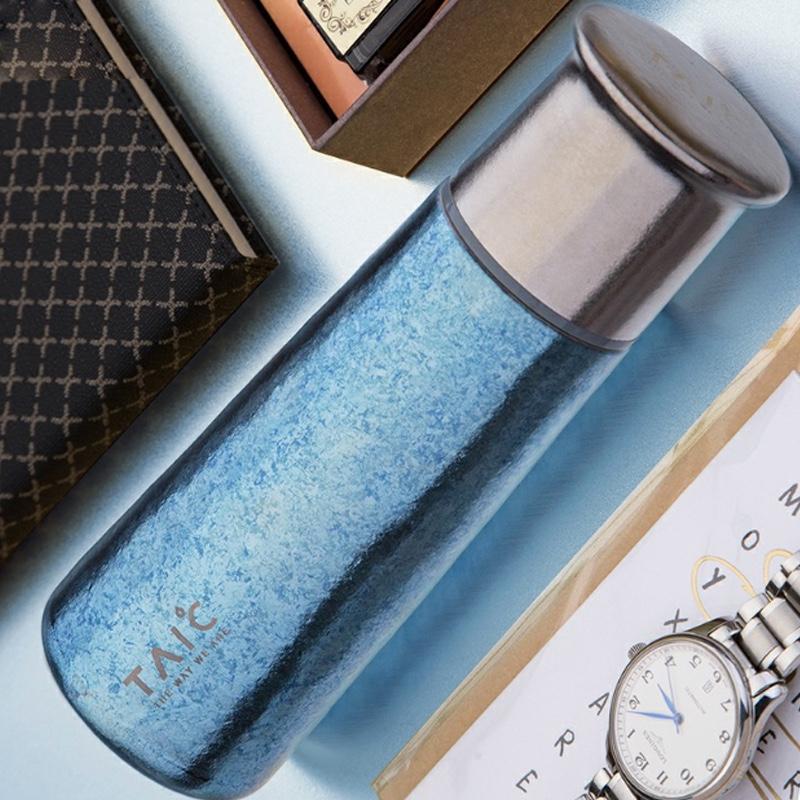 TAIC鈦度純鈦保溫杯超輕彩色高端禮品杯保冷保鮮養(yǎng)生情侶茶水杯子