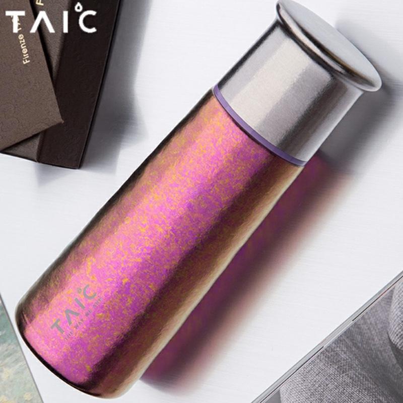 TAIC鈦度純鈦保溫杯超輕彩色高端禮品杯保冷保鮮養(yǎng)生情侶茶水杯子