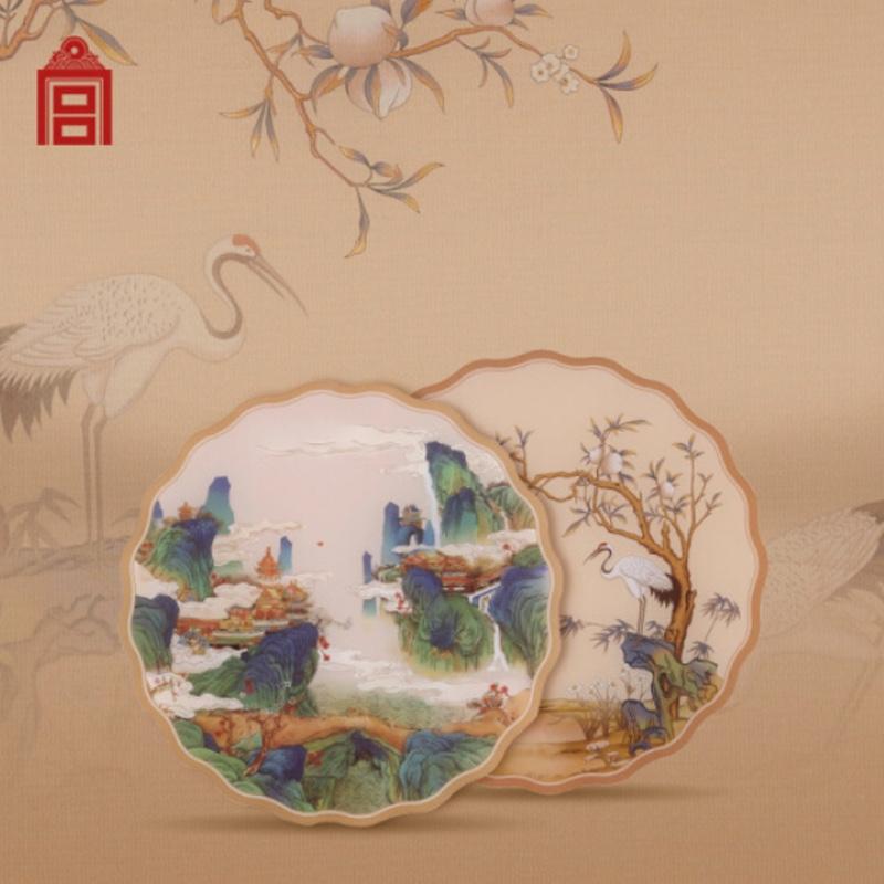 故宮文化 瑞鶴晴嵐杯墊套裝硅膠杯墊家居用品 文創(chuàng)禮品 生日紀念日母親節(jié)禮物 瑞鶴晴嵐 杯墊套裝