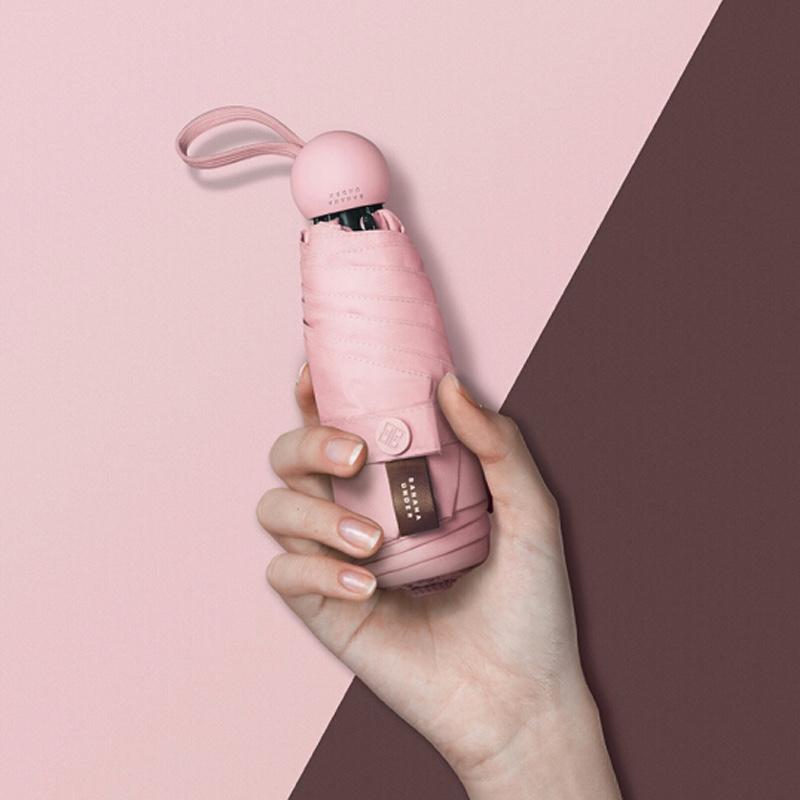 蕉下BANANAUNDER太陽傘遮陽傘女防曬傘晴雨傘防紫外線焦下五折傘膠囊系列 仲夏粉