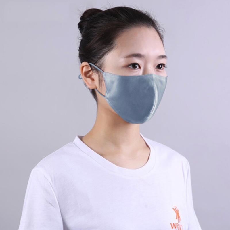 萬事利真絲雙面立體口罩可替換熔噴布插片女防曬透氣夏季薄款面罩 雙面真絲可替換插片口罩-淺粉色 素色款