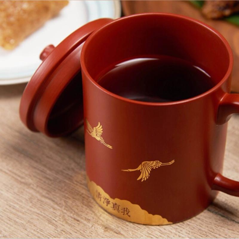 端午禮品 端陽新風·祥和茶禮套裝 糙米粽子紫砂描金蓋杯小種紅茶 送客戶