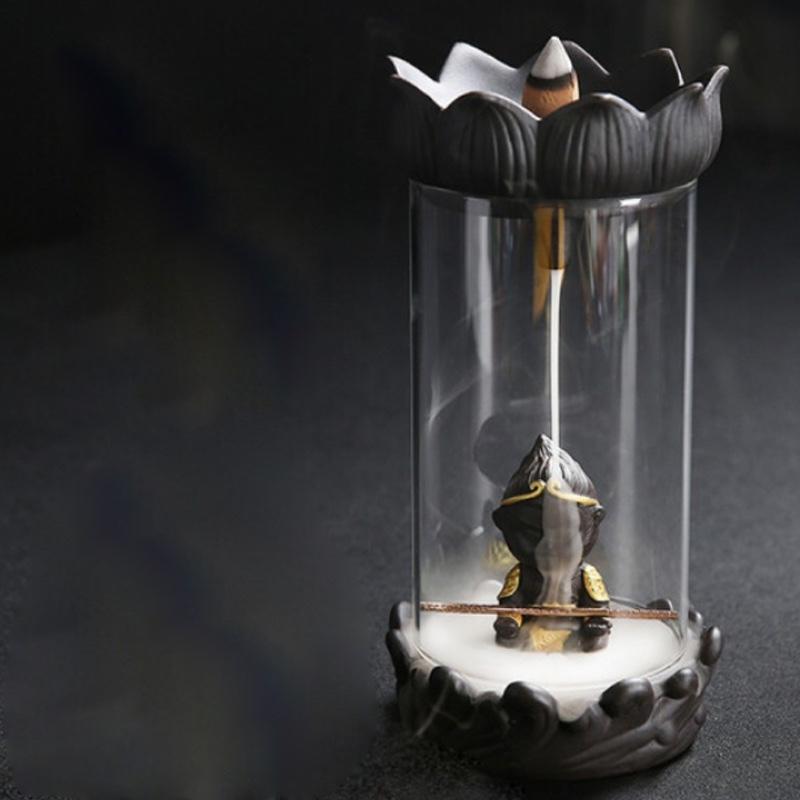 倒流香爐防風(fēng)創(chuàng)意擺件抖音同款孫悟空家用室內(nèi)客廳辦公室檀香沉香觀賞香道齊天大圣倒流香擺件香薰爐 大圣歸來+100香