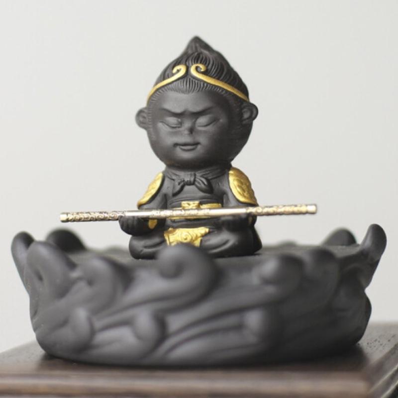 倒流香爐防風(fēng)創(chuàng)意擺件抖音同款孫悟空家用室內(nèi)客廳辦公室檀香沉香觀賞香道齊天大圣倒流香擺件香薰爐 大圣歸來+100香