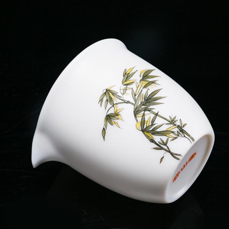 容山堂手繪陶瓷公道杯分茶器泡茶杯白瓷功夫茶具套裝