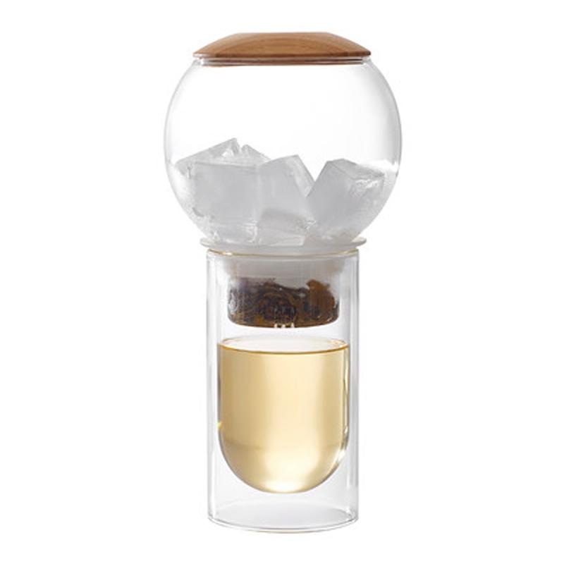 哲品冰萃壺冰釀冰泡玻璃茶壺茶水分離泡茶茶杯整套茶具套裝家居