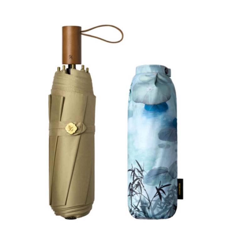 蕉下 太陽傘防紫外線雨傘雙層防曬傘折疊晴雨傘遮陽傘墨然系列49cm*8骨 覓妝