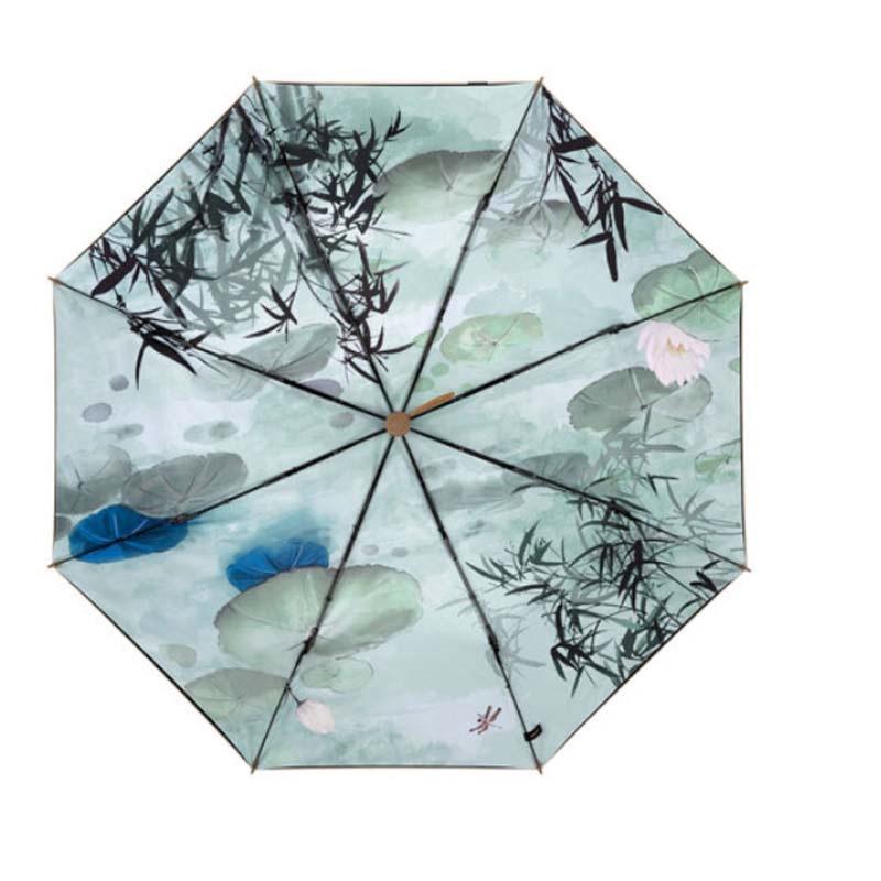 蕉下 太陽傘防紫外線雨傘雙層防曬傘折疊晴雨傘遮陽傘墨然系列49cm*8骨 覓妝