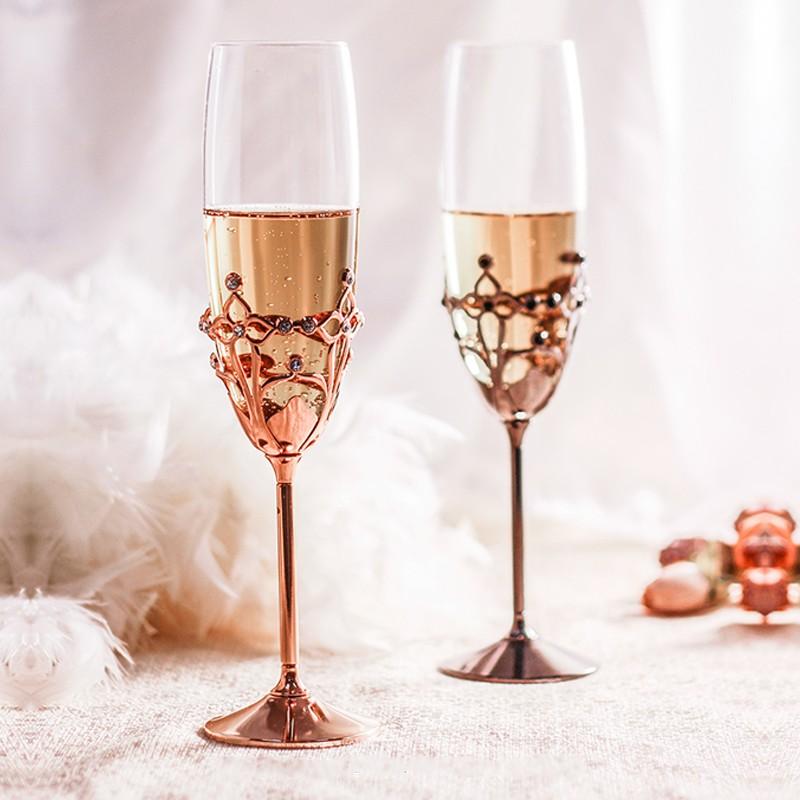 水晶高腳香檳酒