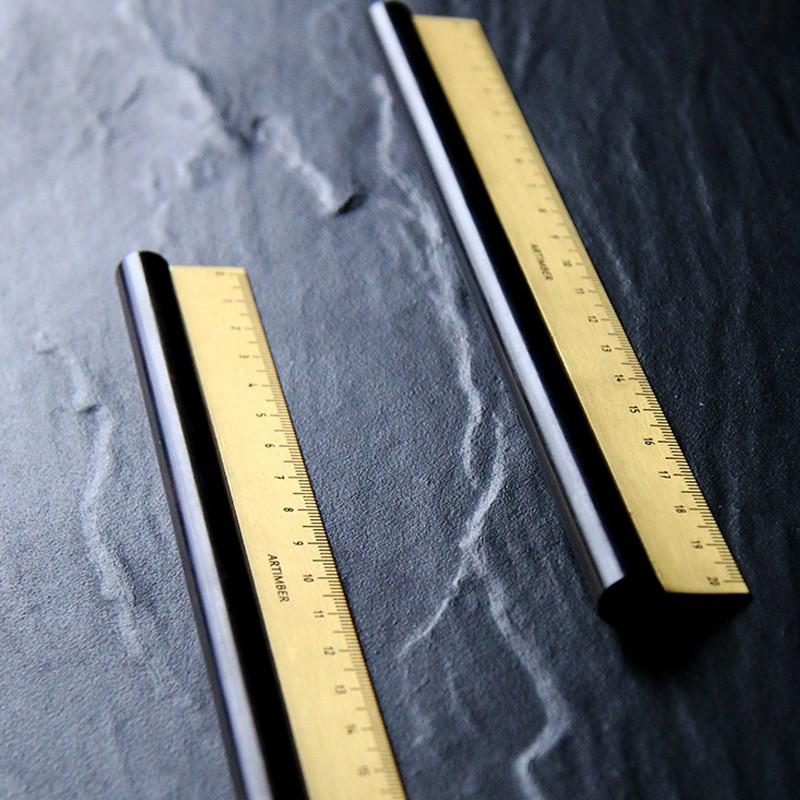 匠藝思量直尺黑檀黃銅尺子套裝