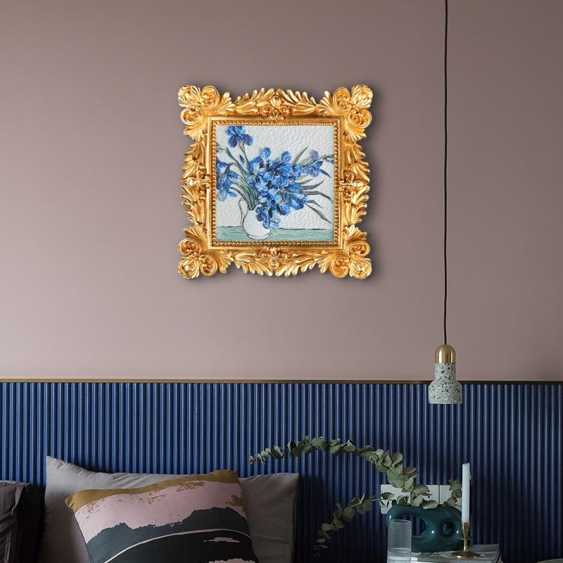 大師立體浮雕手繪畫(huà)鳶尾花