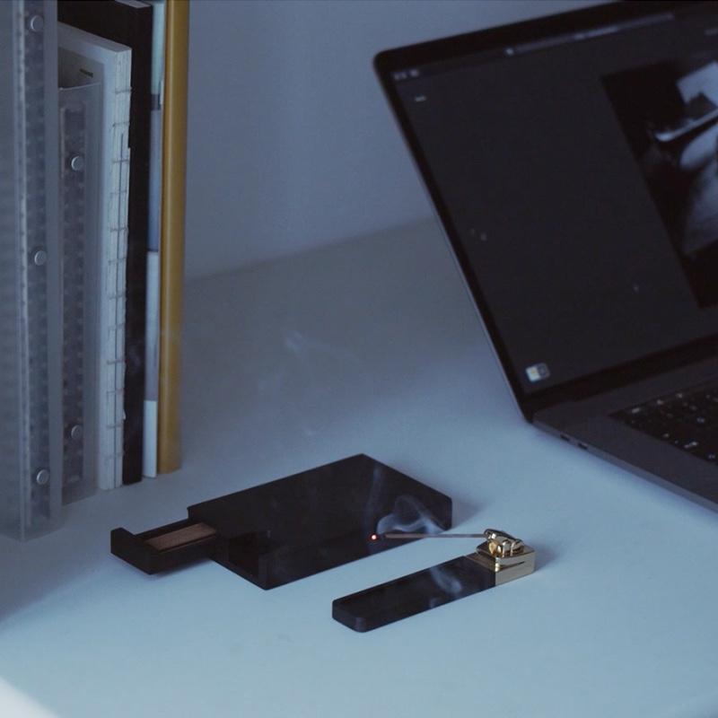 另LIVEIN|香插香座純銅創(chuàng)意木質(zhì)日式旅行便攜純銅紫光檀一體禮盒