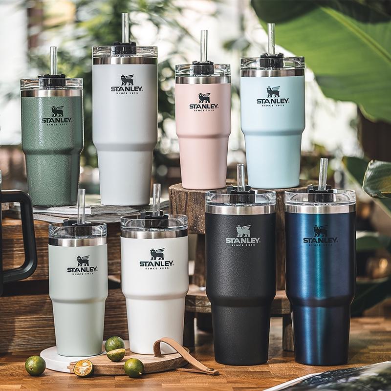 STANLEY創(chuàng)意個性車載吸管杯1升大容量家用辦公保溫潮流水杯女男