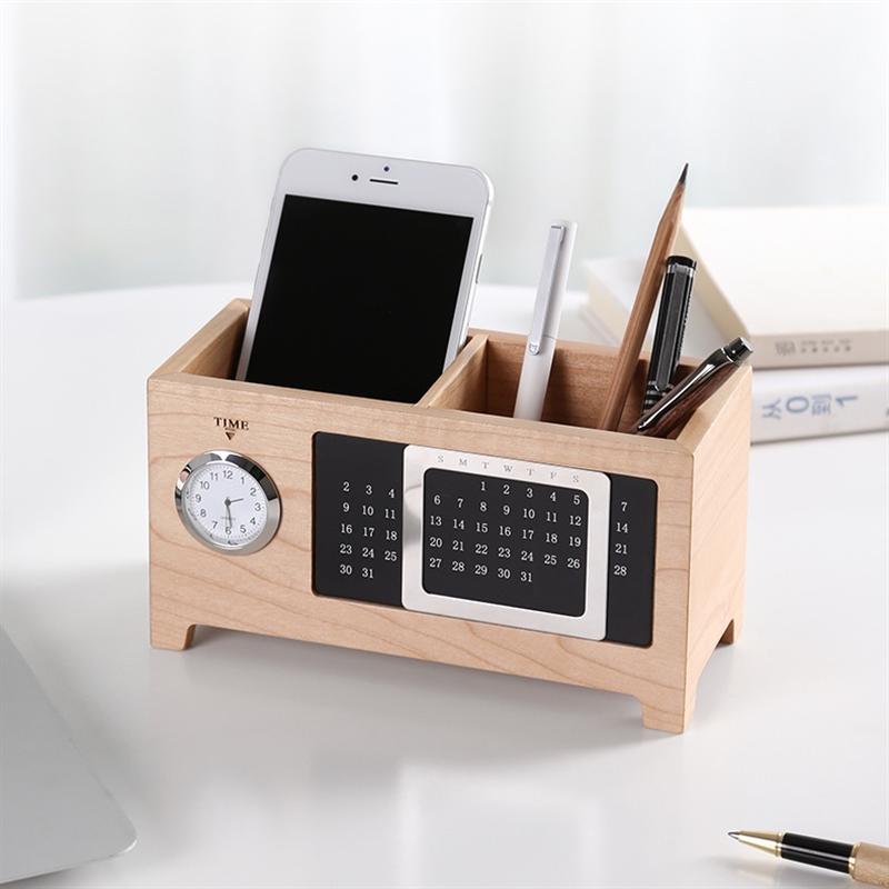 清木集市桌面收納筆筒萬年歷