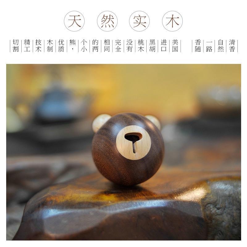 實(shí)木小熊車(chē)載香氛Dokiy原創(chuàng)可愛(ài)汽車(chē)飾品個(gè)性禮品 出風(fēng)口香水