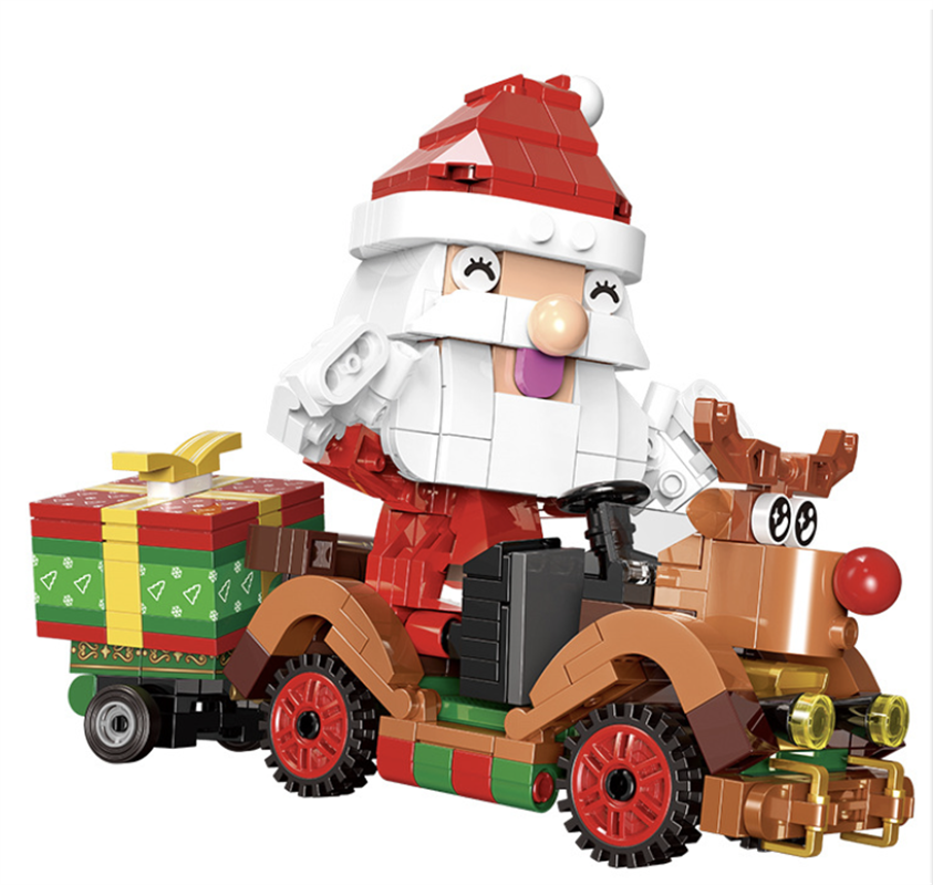 圣誕老人姜餅屋城堡音樂盒拼裝積木