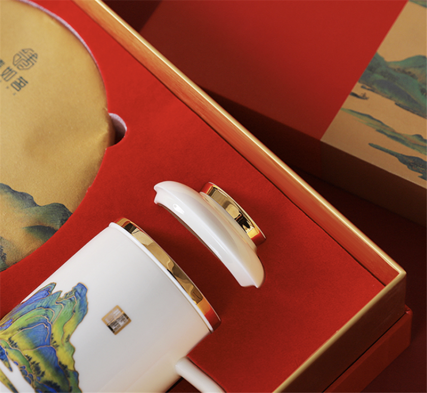 千里江山茶具文創(chuàng)茶禮陶瓷