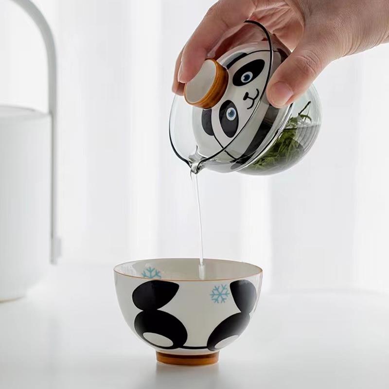 熊貓玻璃快客杯