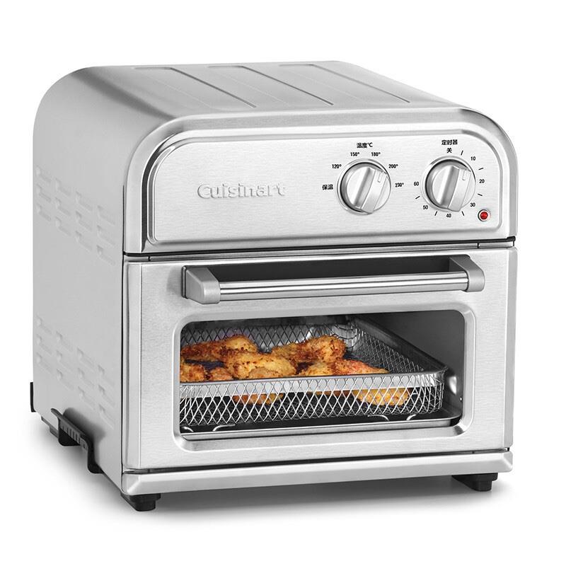 美膳雅（Cuisinart）電烤箱家用多功能熱風(fēng)循環(huán)熱風(fēng)爐空氣炸烘焙吐司面包 AFR-25CN 銀色