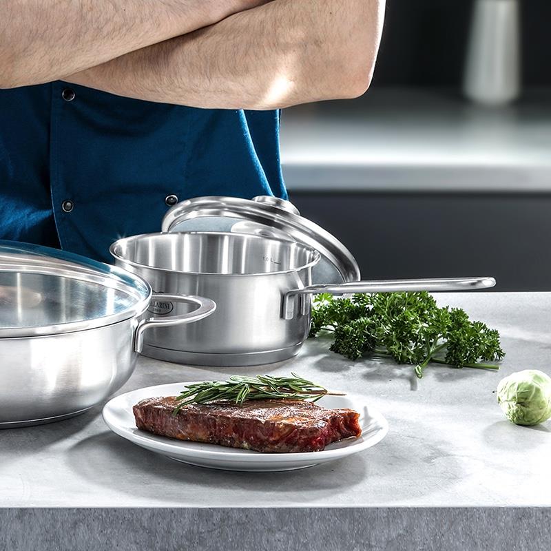 巴拉利尼（BALLARINI）奶鍋不粘鍋安科納系列 16cm不銹鋼輔食鍋嬰兒