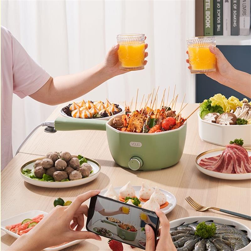 YOULG陽朗電煮鍋學生鍋多功能家用八角鍋電炒鍋一體式不沾電火鍋