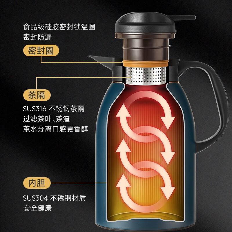 燜大師（MENDASHI） 錦鯉商務(wù)套裝MT1602W燜茶壺保溫杯組合套裝商務(wù)家用辦公