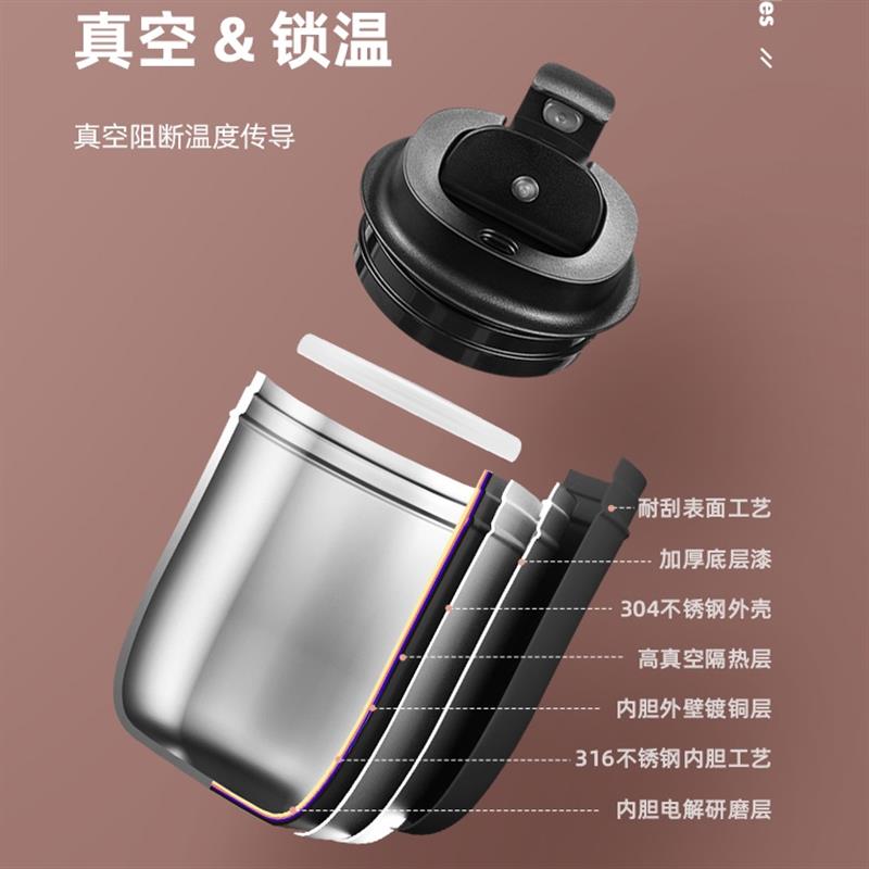 simelo水杯女隨行杯便攜式杯子保溫杯男士隨身高檔精致保溫咖啡杯