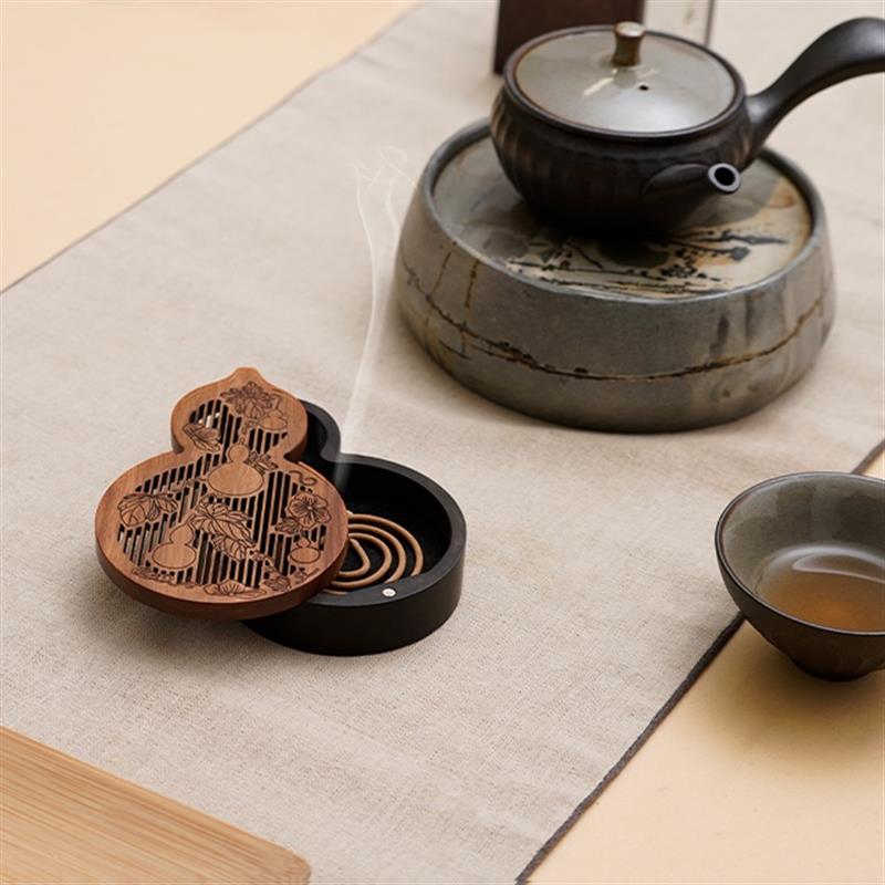 唯詩有福氣香器香薰盒家用室內(nèi)禪意擺件中式盤香爐新年創(chuàng)意禮物