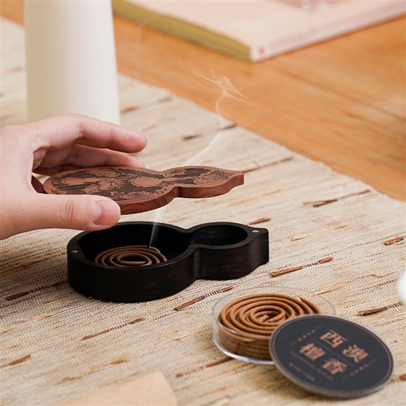 唯詩有福氣香器香薰盒家用室內(nèi)禪意擺件中式盤香爐新年創(chuàng)意禮物