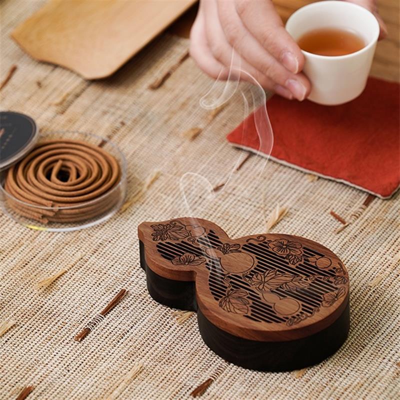 唯詩有福氣香器香薰盒家用室內(nèi)禪意擺件中式盤香爐新年創(chuàng)意禮物