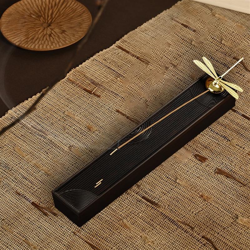 唯詩|枯山水 檀木熏香器儲(chǔ)香盒茶道香薰?fàn)t線香香插臥香爐創(chuàng)意禮品