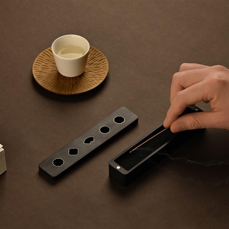 蘇窗觀香木質(zhì)臥香爐檀香線香爐焚香插香薰爐線香盒臥香盒創(chuàng)意禮品