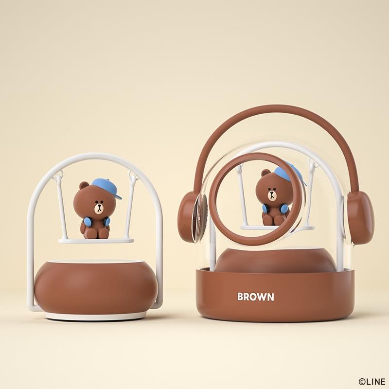 LINE FRIENDS無(wú)線藍(lán)牙音箱高音質(zhì)桌面音響布朗熊秋千女生可愛(ài)禮物