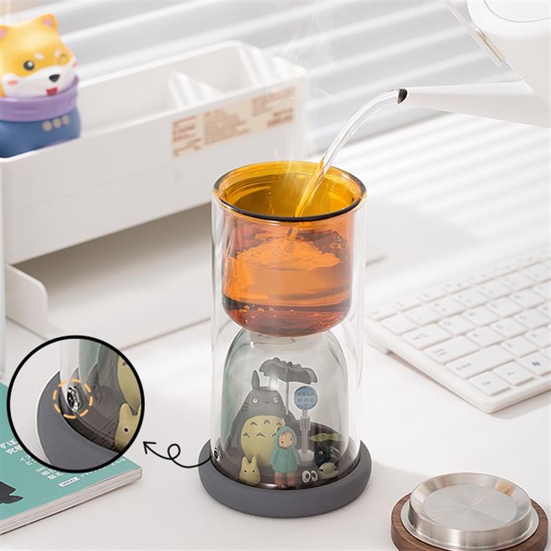 木笙玩物設(shè)計(jì)風(fēng)水杯雙層隔熱玻璃杯桌面盲盒收藏展示杯子女生可愛(ài)