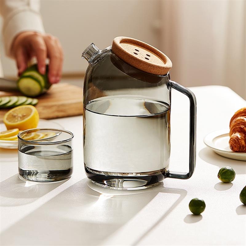 木笙玩物冷水壺玻璃耐高溫高顏值涼水壺大容量冷水杯家用套裝扎壺