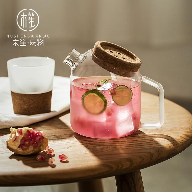 木笙玩物玻璃涼水壺套裝家用泡茶壺創(chuàng)意磨砂耐高溫冷水壺簡約日式