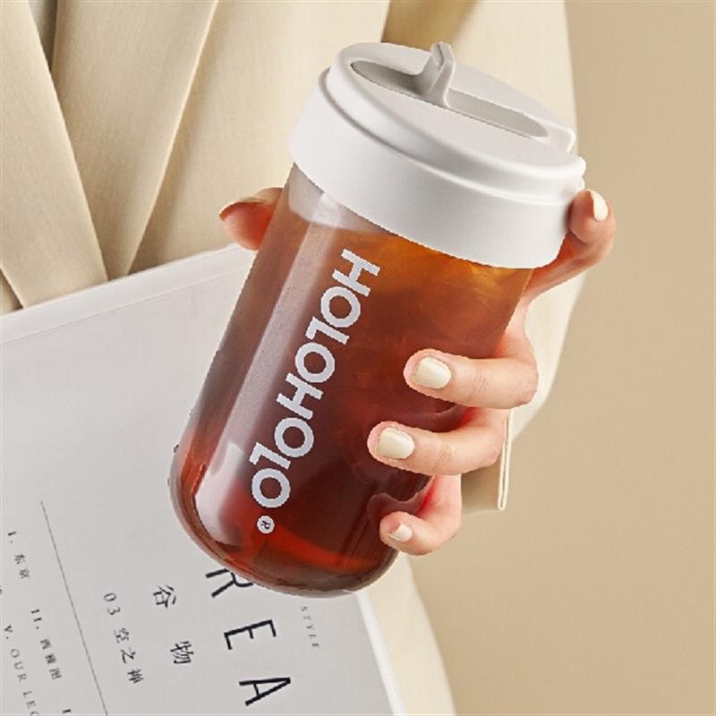 holoholo吸管杯女生高顏值杯子女隨行塑料兒童水杯夏季學生咖啡杯