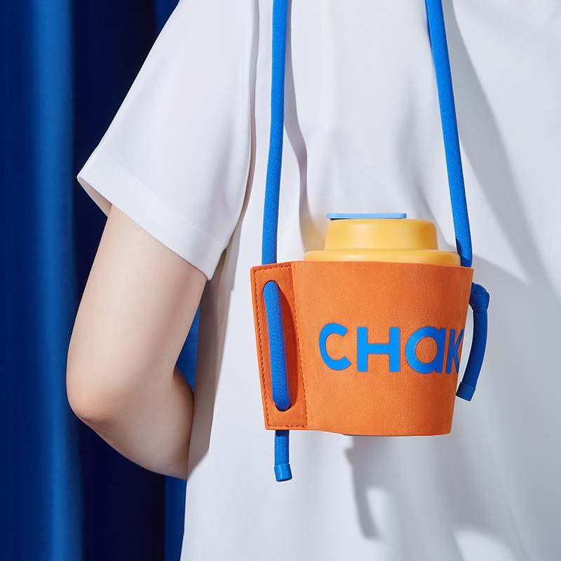 chakolab咖啡杯保溫杯杯斜跨包包杯套麂皮絨可調(diào)節(jié)時尚便攜杯包