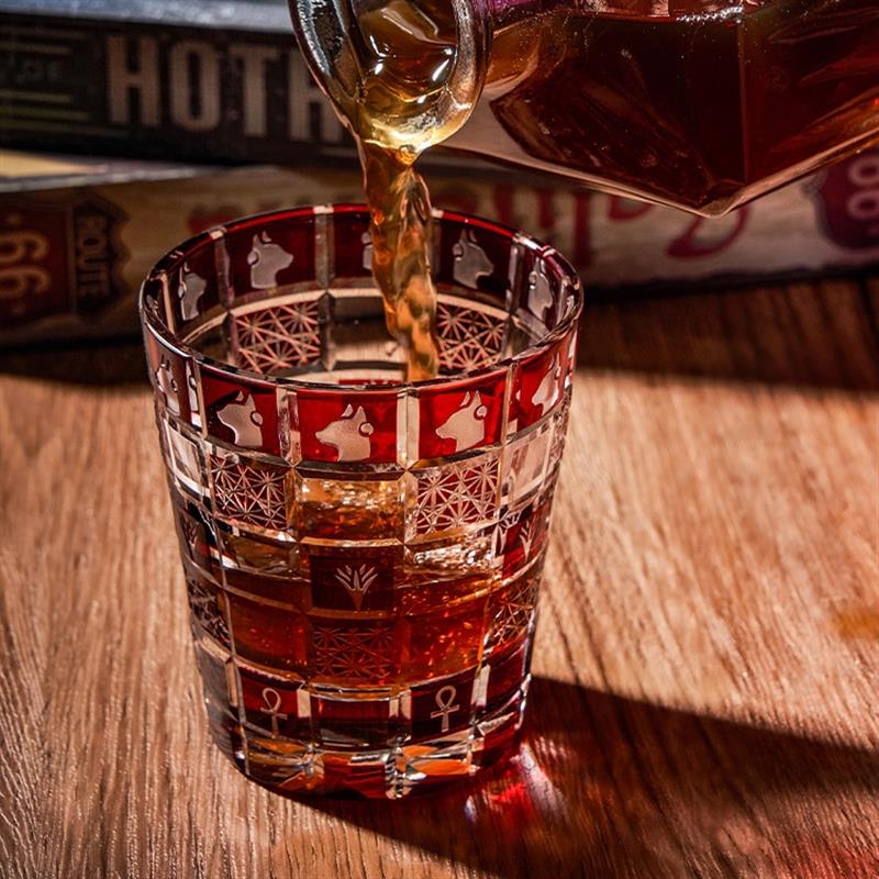 大英博物館蓋亞安德森貓水晶玻璃杯雕刻杯子結(jié)婚生日禮物禮品