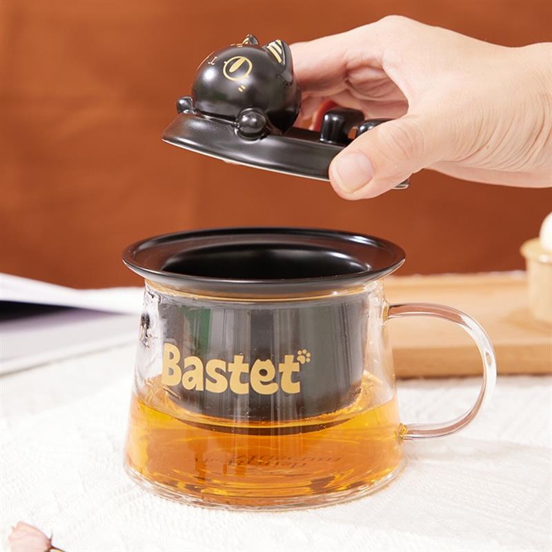 大英博物館安德森貓趴趴貓花茶杯帶玻璃杯離職禮品送女友生日禮物