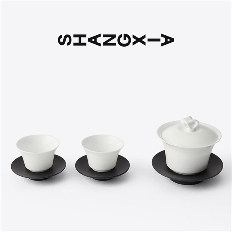 SHANG XIA上下太湖石蓋碗套裝三才杯茶杯托茶具商務禮品結婚禮物