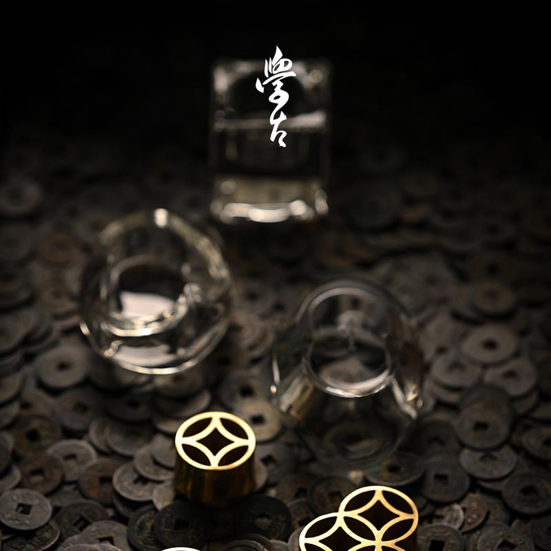 學(xué)古|花小錢 中式水晶花器花瓶插花藝純銅劍山禮盒新年婚慶送禮