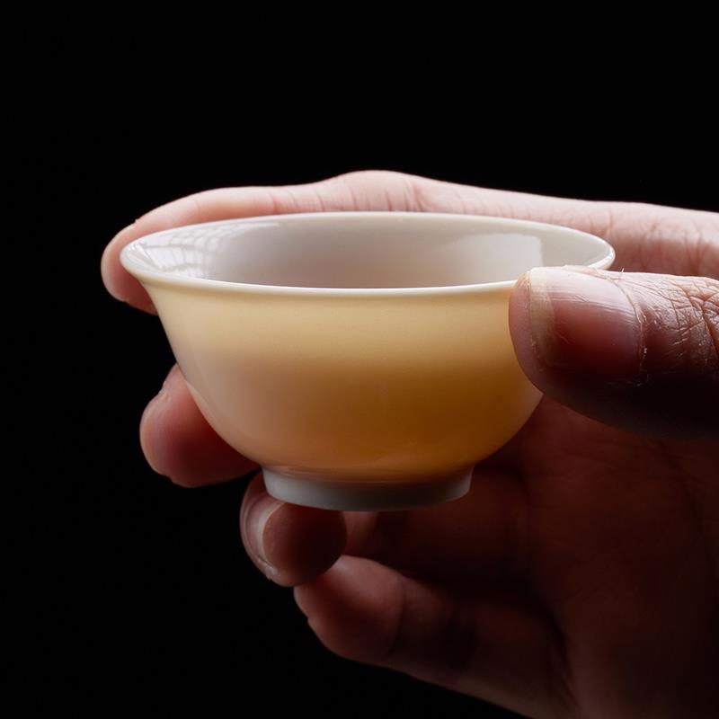 學(xué)古|若深杯 手工景德鎮(zhèn)瓷茶杯品茗杯 6只裝30ml 40ml
