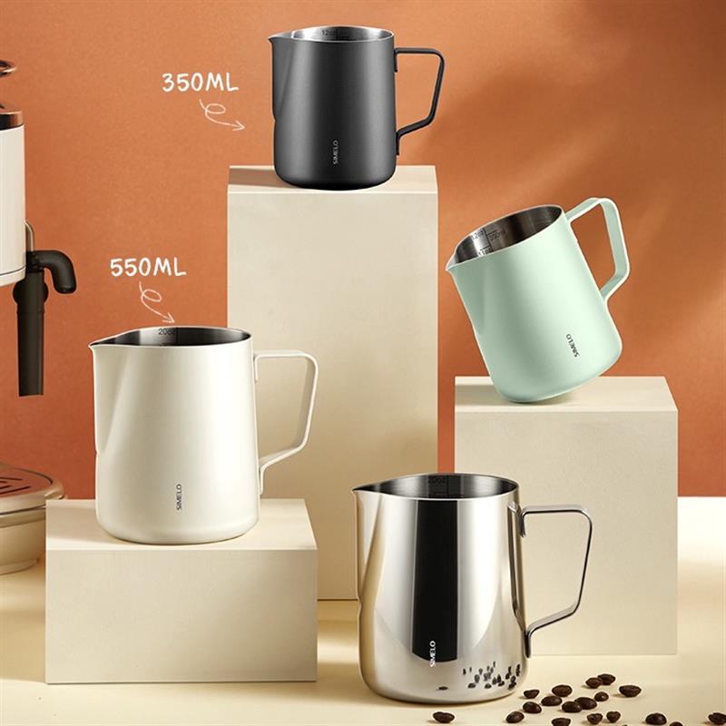 德國simelo拉花杯奶泡杯不銹鋼奶泡壺尖嘴杯咖啡器具奶缸拉花缸