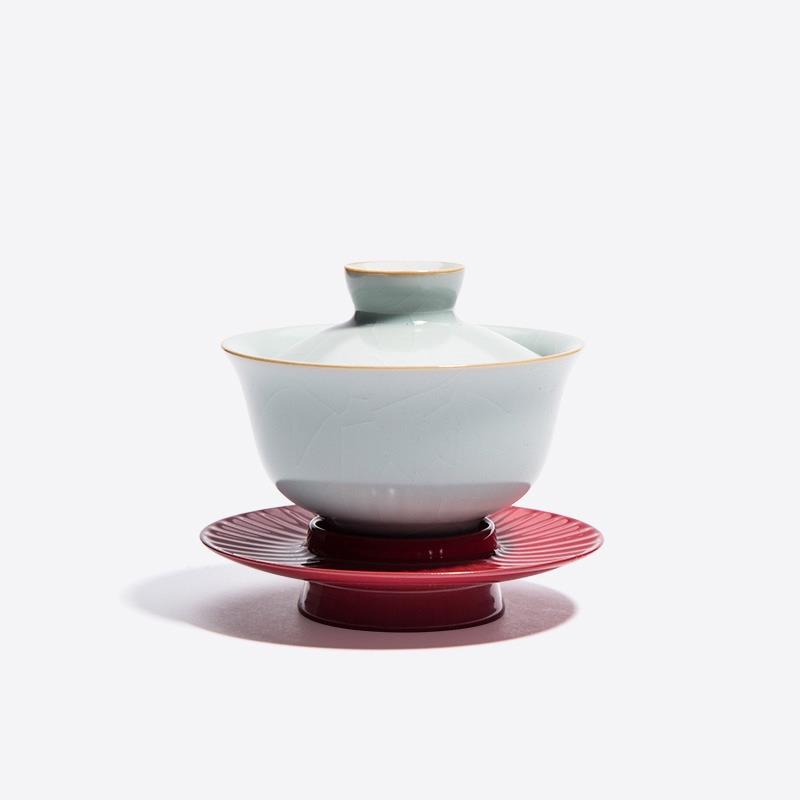 SHANG XIA上下三才蓋碗配大漆盞 茶杯茶具禮盒送長輩禮物結(jié)婚禮物